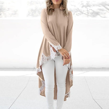 Pullover Jurk Met Asymmetrische Zoom Elegante Look