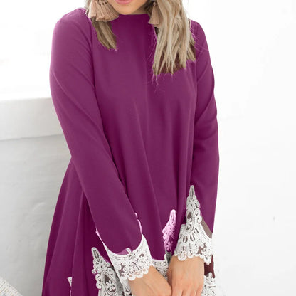 Pullover Jurk Met Asymmetrische Zoom Elegante Look