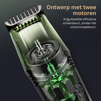 Vacuüm Trimmer met Opvangbak voor Baard en Lichaamshaar – Waterdicht en Oplaadbaar via USB