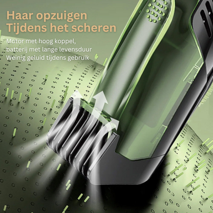 Vacuüm Trimmer met Opvangbak voor Baard en Lichaamshaar – Waterdicht en Oplaadbaar via USB