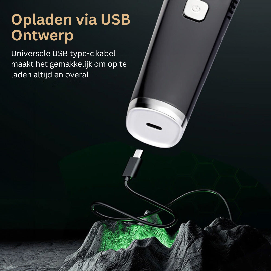 Vacuüm Trimmer met Opvangbak voor Baard en Lichaamshaar – Waterdicht en Oplaadbaar via USB