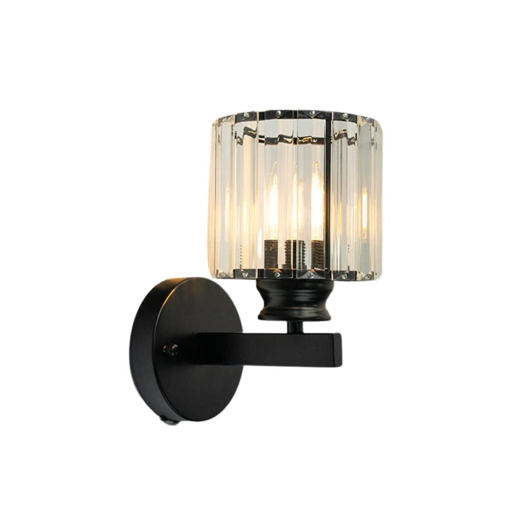 Wandlamp Glas Metaal Zwart 24cm Wandverlichting Woonkamer Slaapkamer Moderne Wandlamp Transparante Kap Accentverlichting