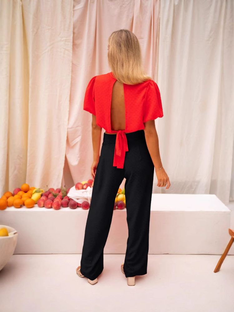 Dames Cropped Blouse Lichtgewicht Zomerstijl
