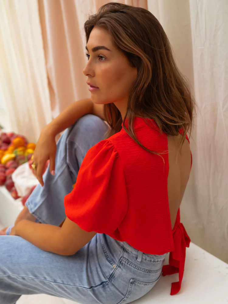 Dames Cropped Blouse Lichtgewicht Zomerstijl