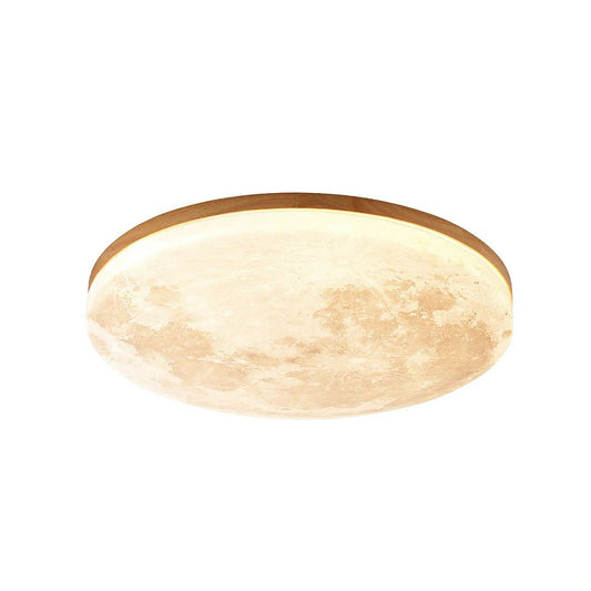 LED Plafondlamp Maanontwerp Hout Acryl Rond 26-48cm Slaapkamer Woonkamer Plafondlamp Maanlamp LED Verlichting Modern Interieur