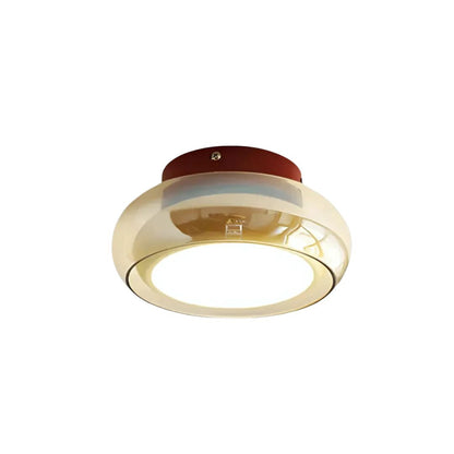 Plafondlamp Glas LED 24W Amber Woonkamer Hal Retro Design Compact Modern