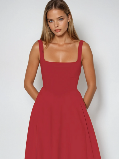 Elegante Off-Shoulder Jurk voor Dames Zomerjurk Rood