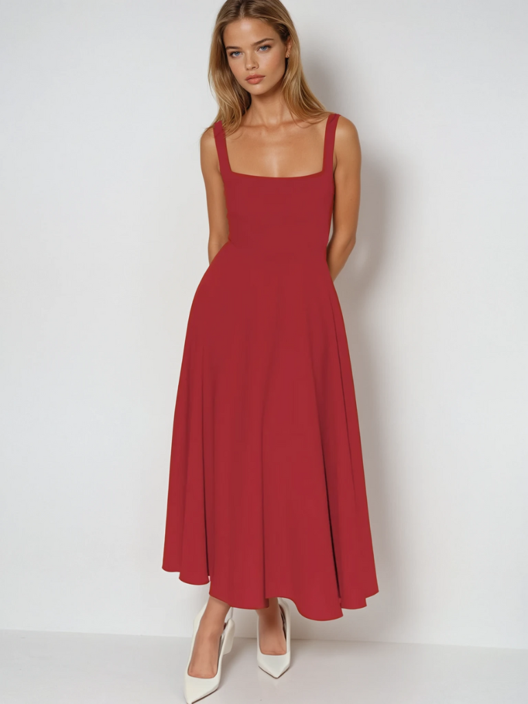 Elegante Off-Shoulder Jurk voor Dames Zomerjurk Rood