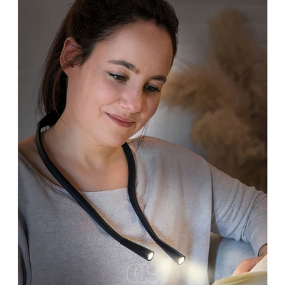 Leeslamp om Nek Oplaadbaar LED Dimbaar 80 Uur Handen Vrij 3 Lichtkleuren USB-C Draadloos