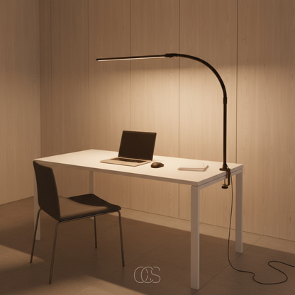 Bureaulamp Dimbaar LED 3 Lichtkleuren Zwanenhals Klem Oogvriendelijk Thuiskantoor Modern