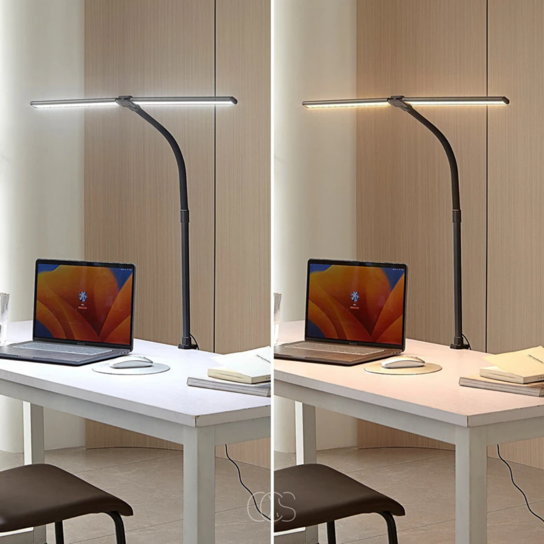 Bureaulamp Dimbaar LED 3 Lichtkleuren Zwanenhals Klem Oogvriendelijk Thuiskantoor Modern