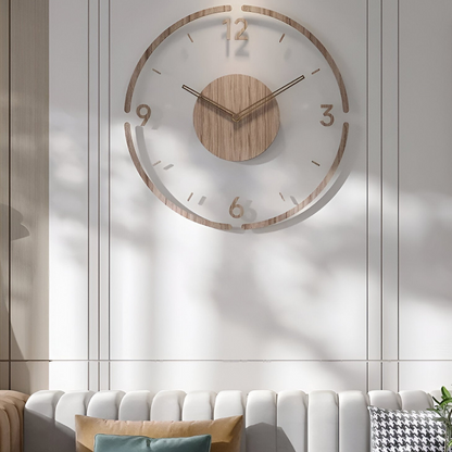 Sansoti | Moderne Houten Wandklok met Stil Uurwerk
