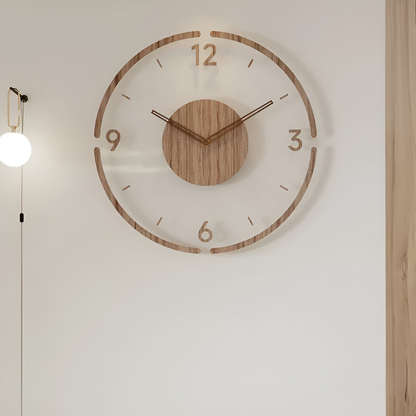 Sansoti | Moderne Houten Wandklok met Stil Uurwerk