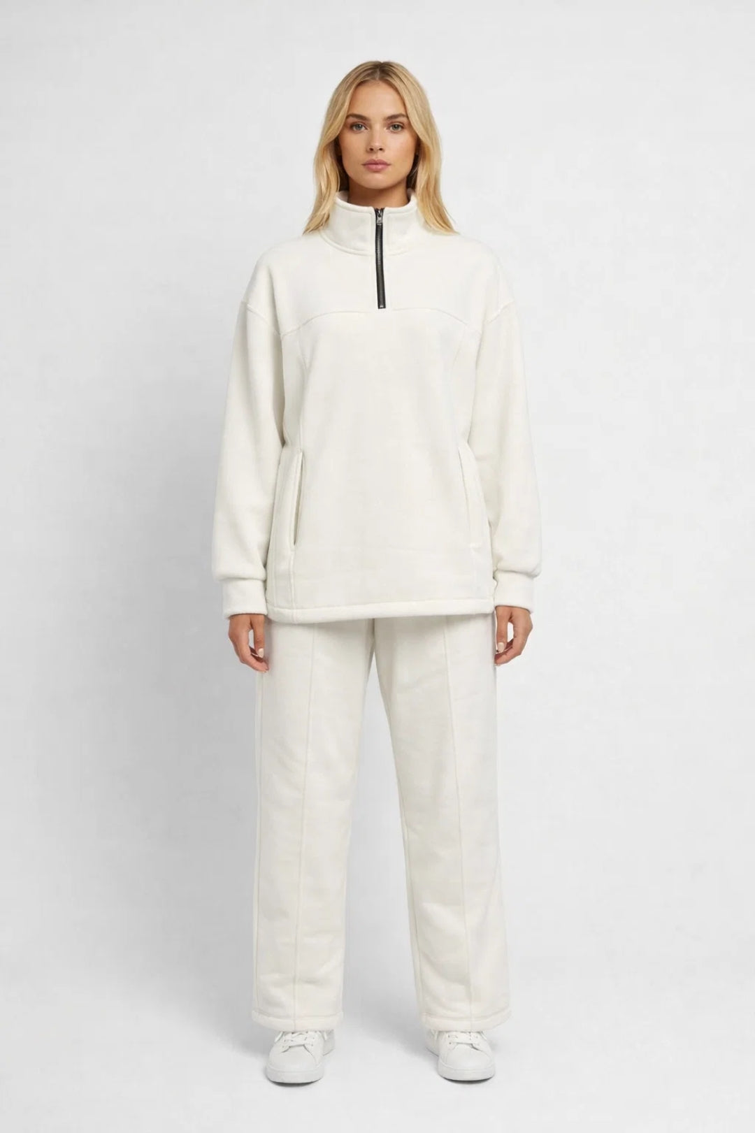 Lounge Set Relaxed Fit Met Half Zip Sweater Comfortabel - StudioMarella