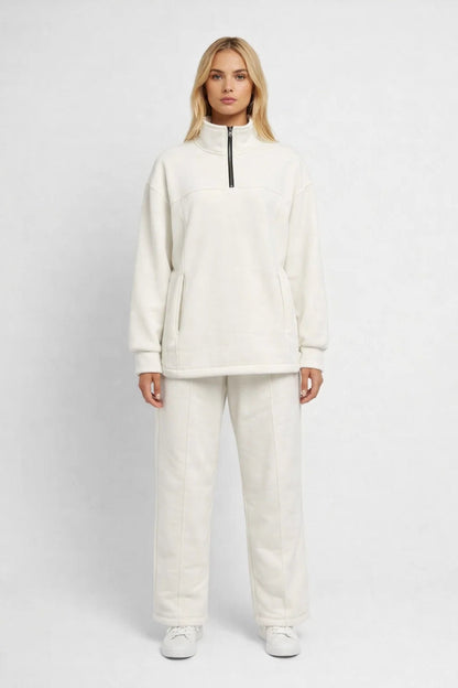 Lounge Set Relaxed Fit Met Half Zip Sweater Comfortabel - StudioMarella