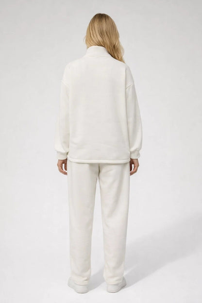 Lounge Set Relaxed Fit Met Half Zip Sweater Comfortabel