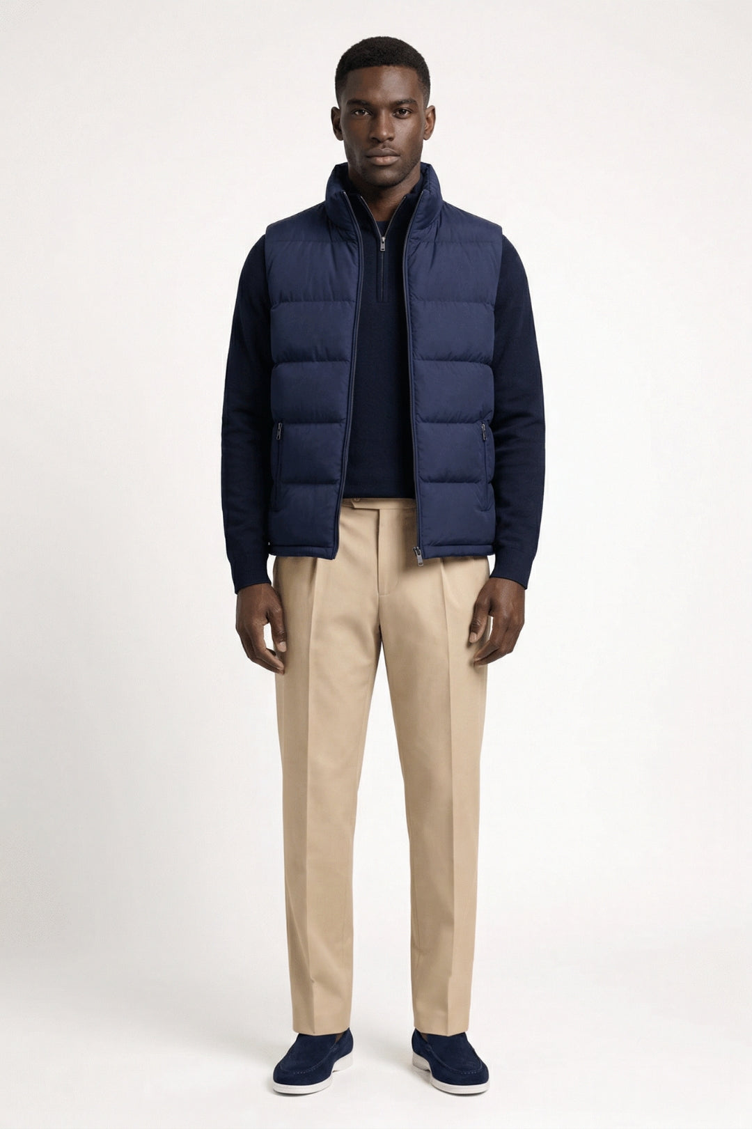 Heren Bodywarmer Casual Opstaande Kraag Voor Lente