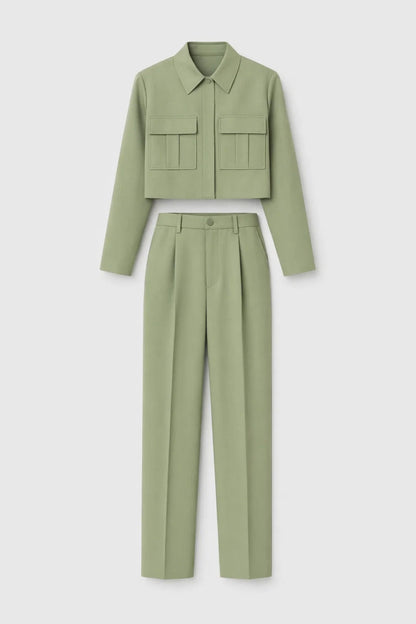 Cropped Blazer Set Klassieke Stijl Timeless Design
