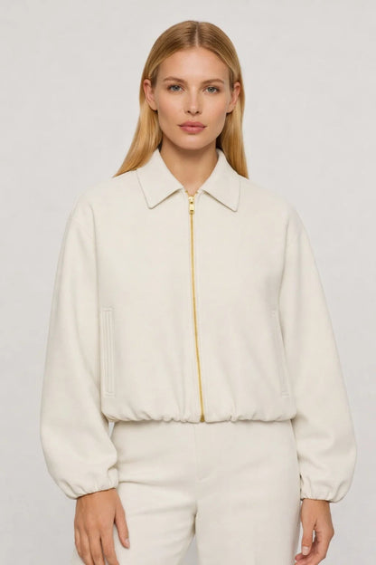 Dames Bomberjack Oversized Ritsjas met Ballonmouwen