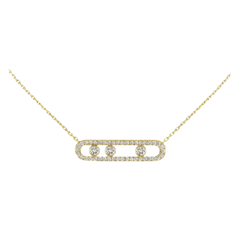 Zilveren Ketting met Bewegende Diamant Steen Zilver 925 - StudioMarella