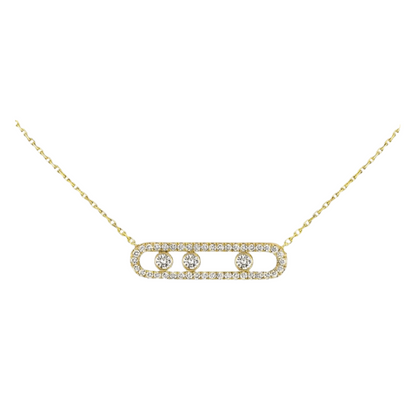 Zilveren Ketting met Bewegende Diamant Steen Zilver 925 - StudioMarella
