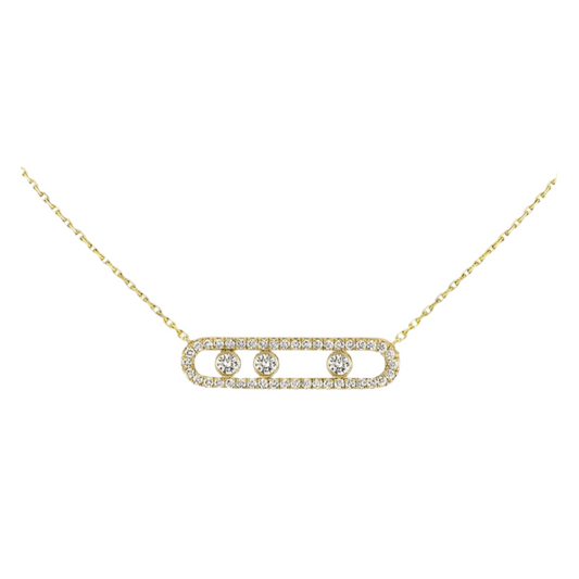 Zilveren Ketting met Bewegende Diamant Steen Zilver 925 - StudioMarella