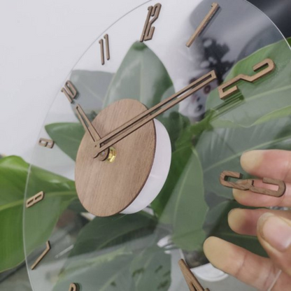 Sansoti | Moderne Houten Wandklok met Stil Uurwerk