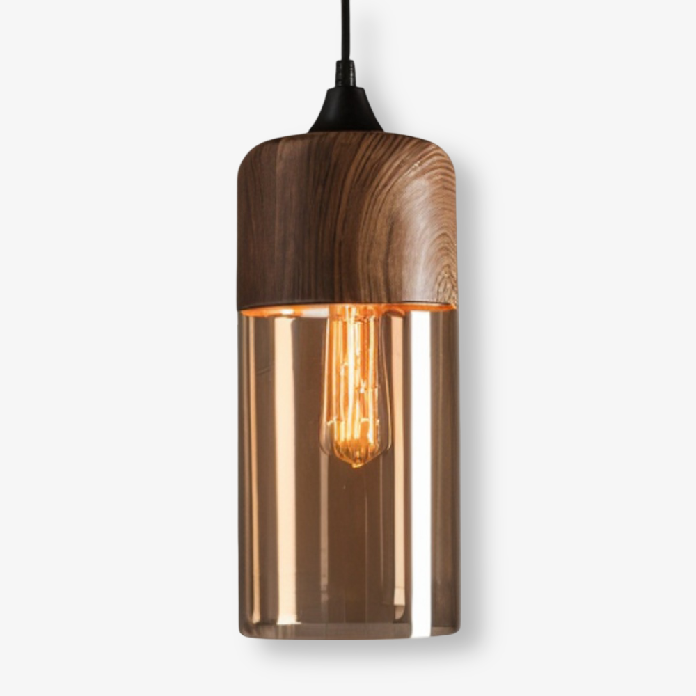 Hanglamp Retro Glas Scandinavisch Metaal Amber Verstelbaar E27