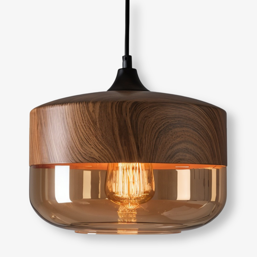 Hanglamp Retro Glas Scandinavisch Metaal Amber Verstelbaar E27