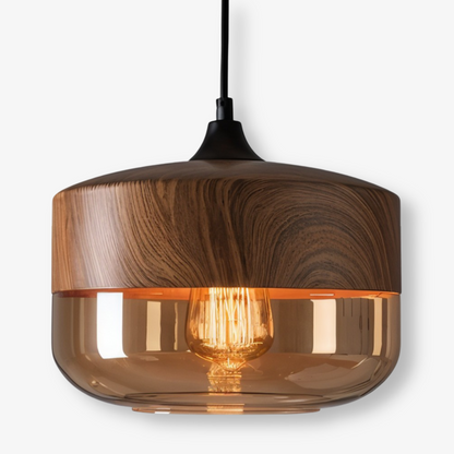 Hanglamp Retro Glas Scandinavisch Metaal Amber Verstelbaar E27