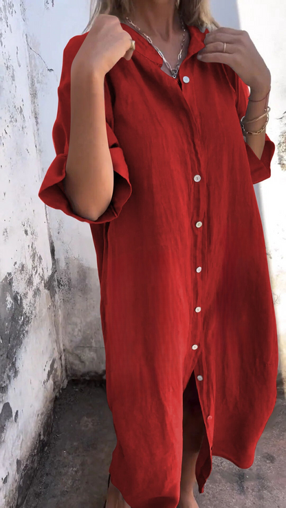 Lange Blouse Vrouw Stijlvol Elegante Jurk Blouse