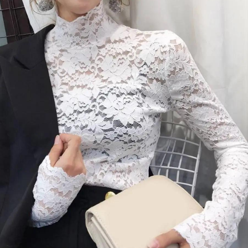 Vrouwelijke Kanten Trui met Bloemen Elegant en Stijlvol