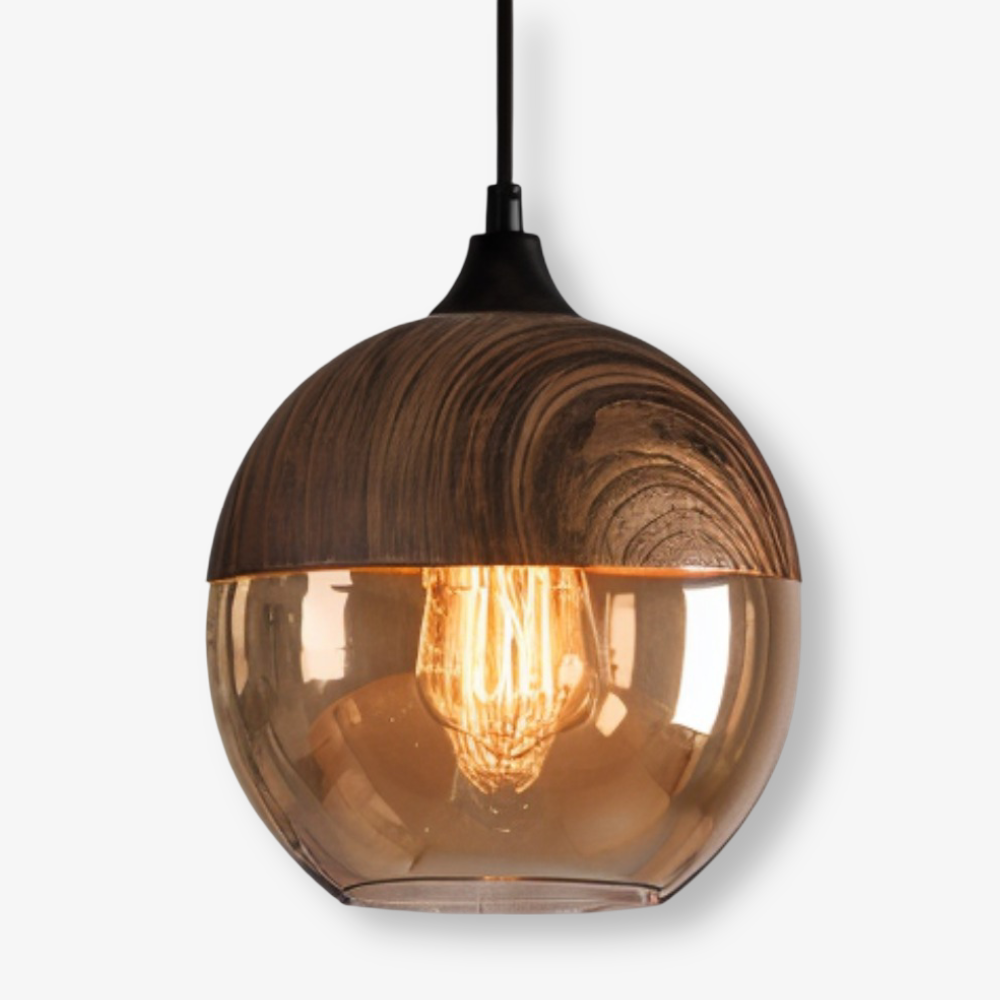 Hanglamp Retro Glas Scandinavisch Metaal Amber Verstelbaar E27