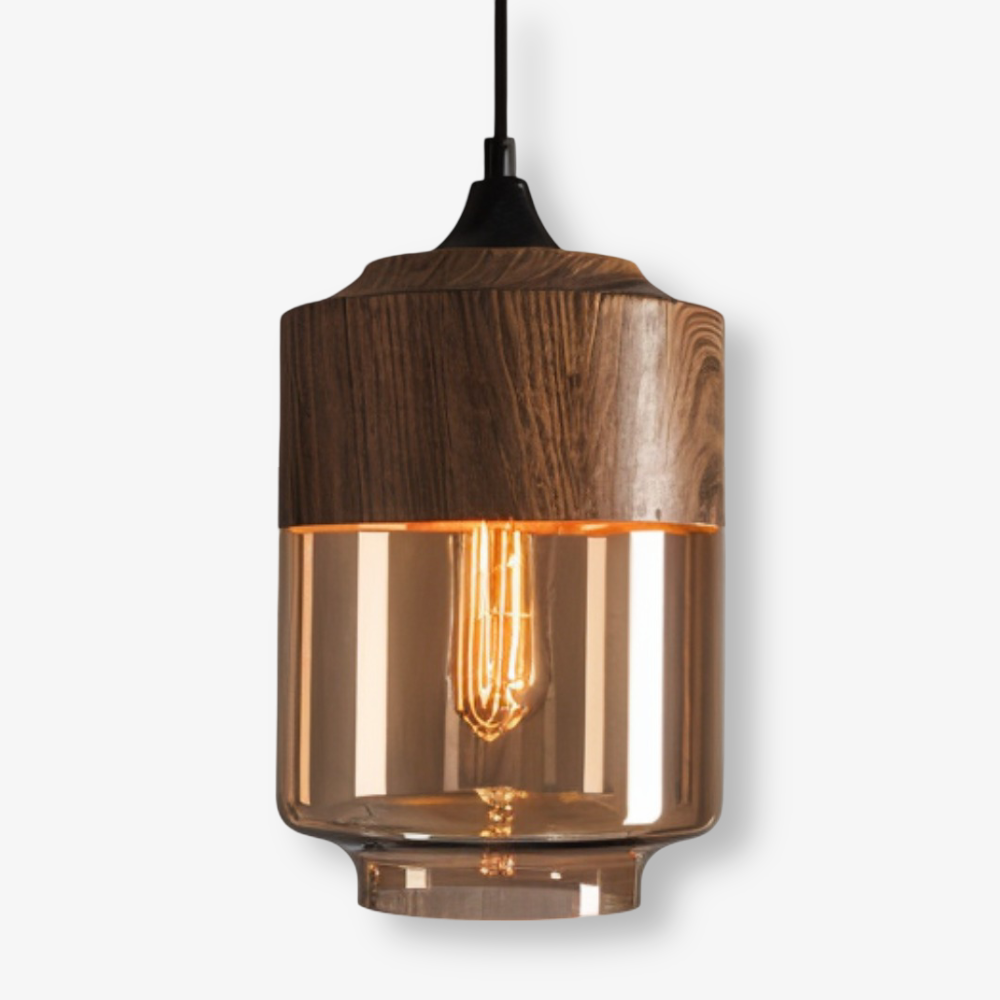 Hanglamp Retro Glas Scandinavisch Metaal Amber Verstelbaar E27