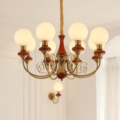 Kroonluchter met Groene Glazen Kappen en Gouden of Zwarte Afwerking – Luxe Hanglamp in 3, 5 of 8 Lichtpunten