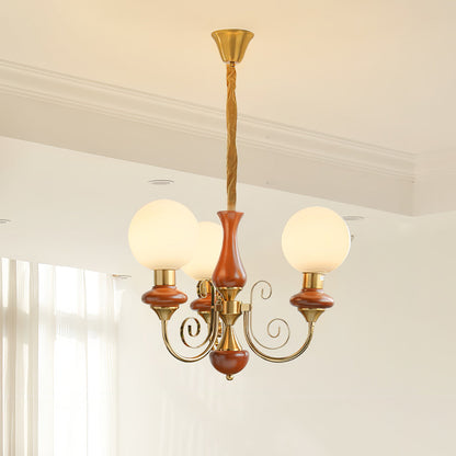 Kroonluchter met Groene Glazen Kappen en Gouden of Zwarte Afwerking – Luxe Hanglamp in 3, 5 of 8 Lichtpunten