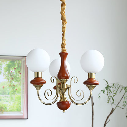 Kroonluchter met Groene Glazen Kappen en Gouden of Zwarte Afwerking – Luxe Hanglamp in 3, 5 of 8 Lichtpunten