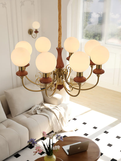 Kroonluchter met Groene Glazen Kappen en Gouden of Zwarte Afwerking – Luxe Hanglamp in 3, 5 of 8 Lichtpunten
