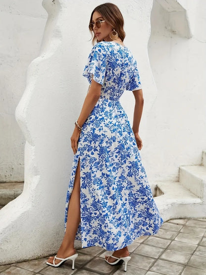 Boho Jurk V-hals Zomerjurk Bohemian Stijl