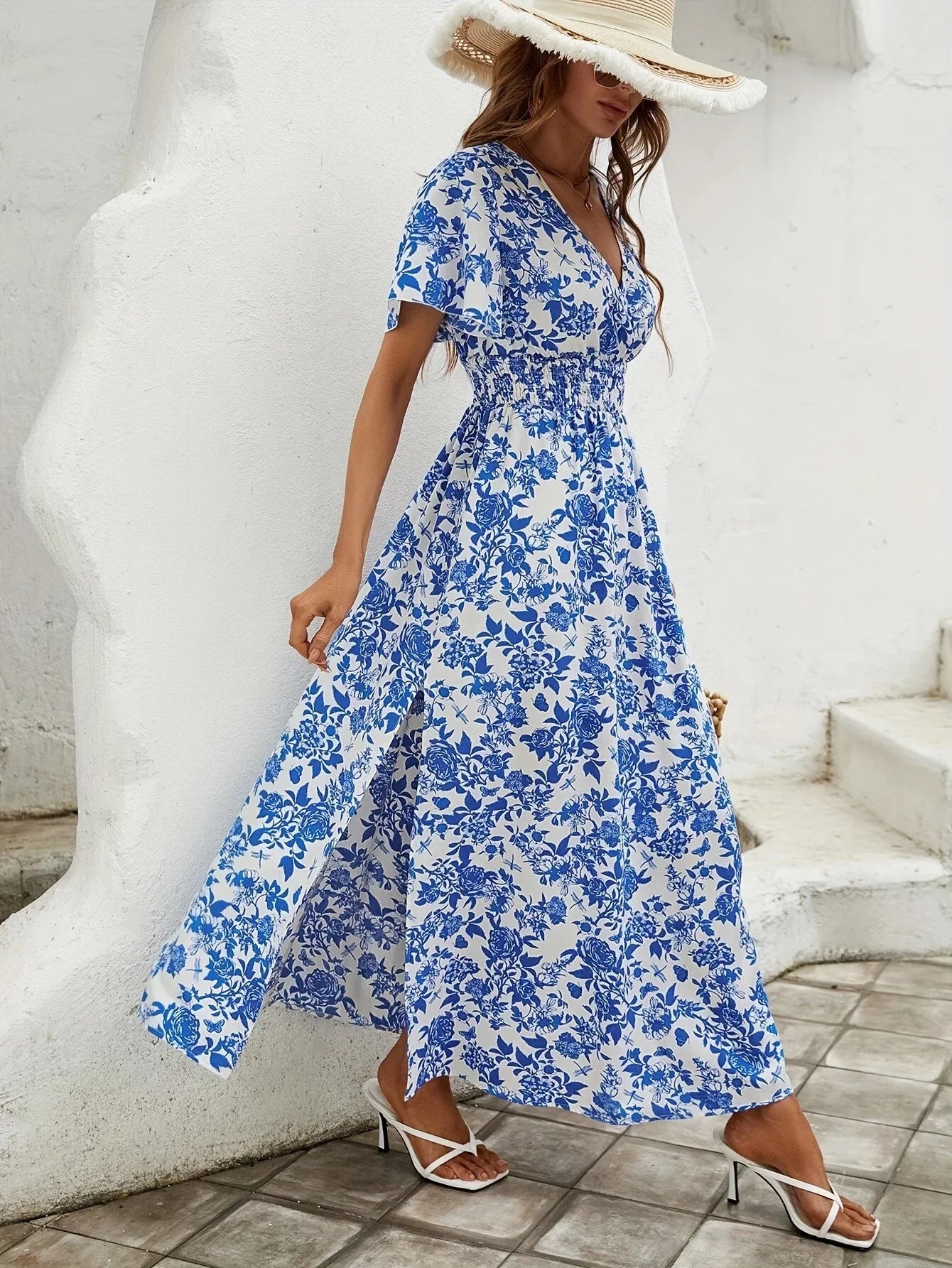 Boho Jurk V-hals Zomerjurk Bohemian Stijl
