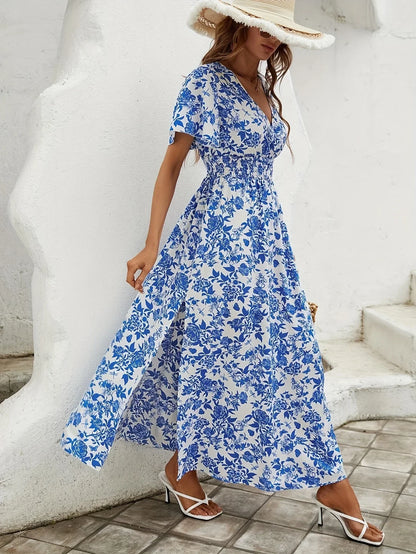 Boho Jurk V-hals Zomerjurk Bohemian Stijl