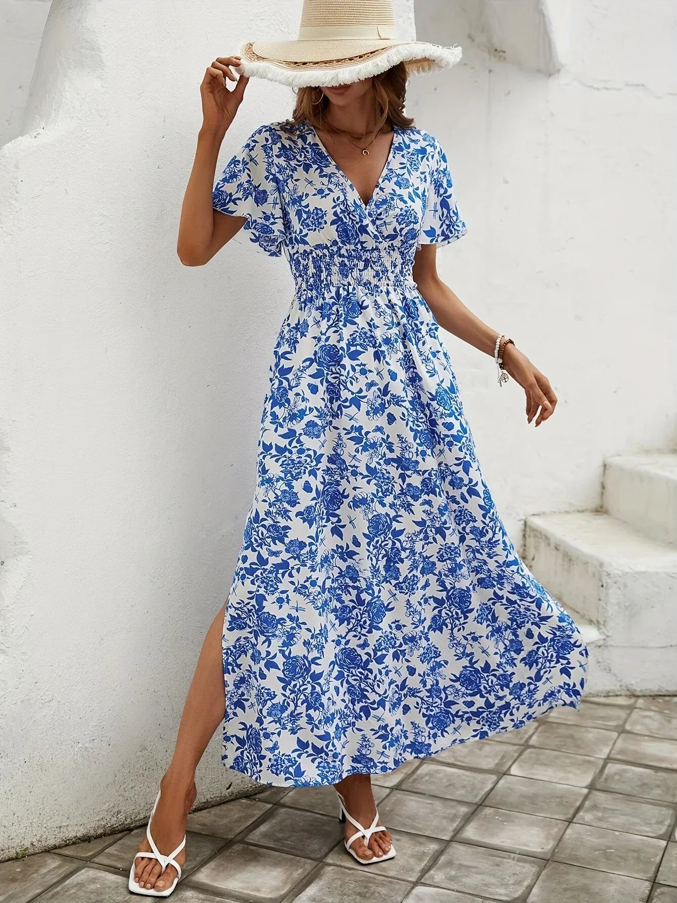 Boho Jurk V-hals Zomerjurk Bohemian Stijl