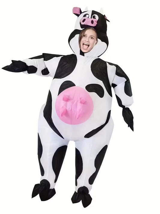Opblaasbaar Kostuum Koeienpatroon Feestkleding Carnaval - StudioMarella