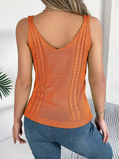 Dunne Zomer Tanktop Open Knit Vrouwen