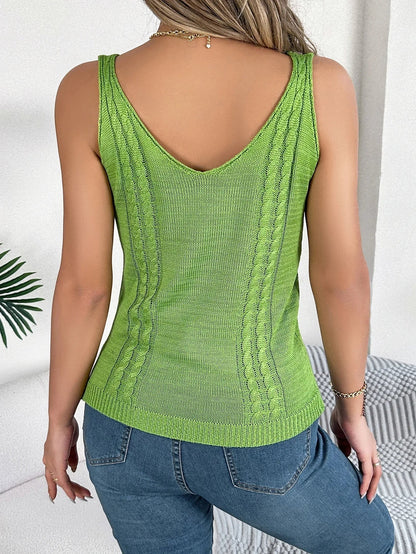 Dunne Zomer Tanktop Open Knit Vrouwen