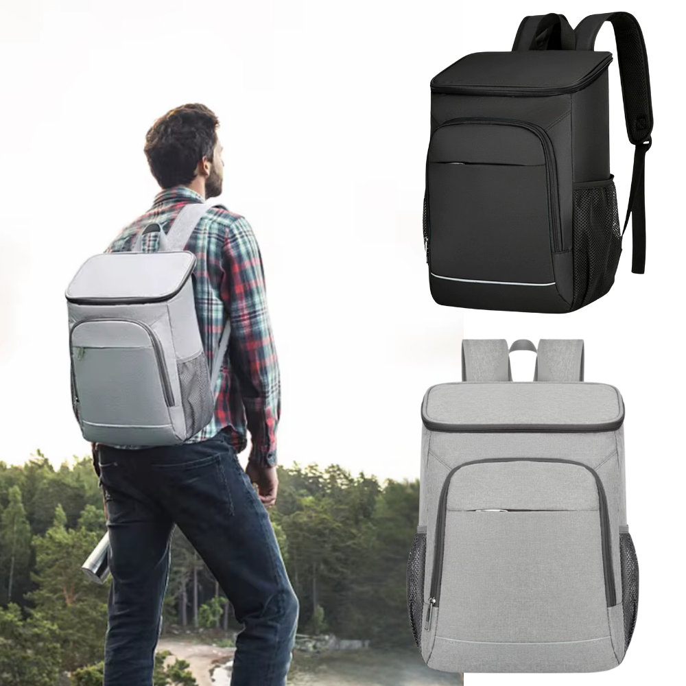 Koelrugzak Geïsoleerd 18L 30L Waterdicht Oxford Nylon Zwart Grijs Picknick Camping Strand