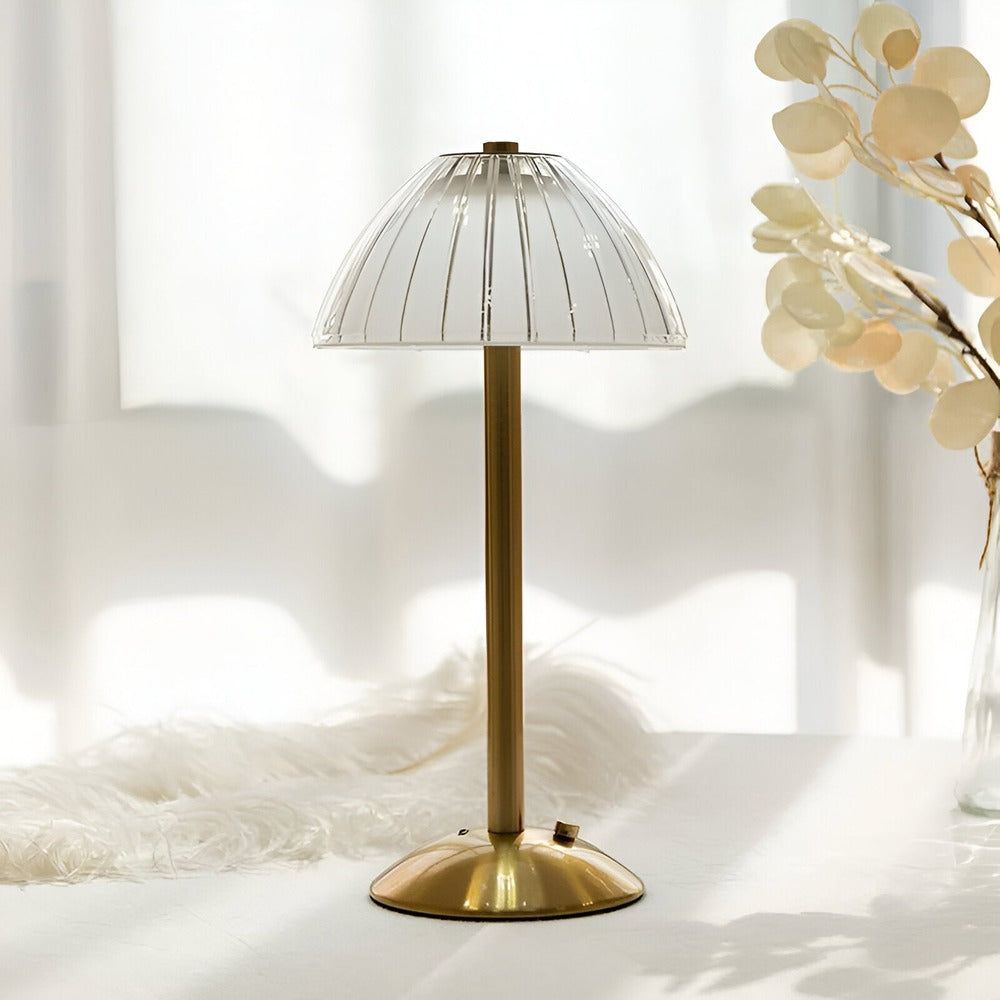 Draadloze Tafellamp Kristal Goud 30cm Dimbaar 3 Lichtstanden USB Oplaadbaar Nachtlamp Slaapkamer Woonkamer Sfeerverlichting Retro Bureaulamp
