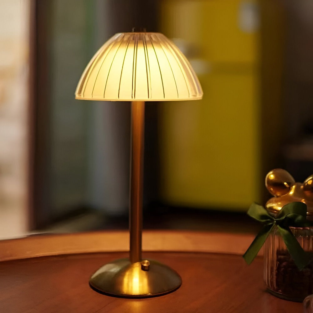 Draadloze Tafellamp Kristal Goud 30cm Dimbaar 3 Lichtstanden USB Oplaadbaar Nachtlamp Slaapkamer Woonkamer Sfeerverlichting Retro Bureaulamp