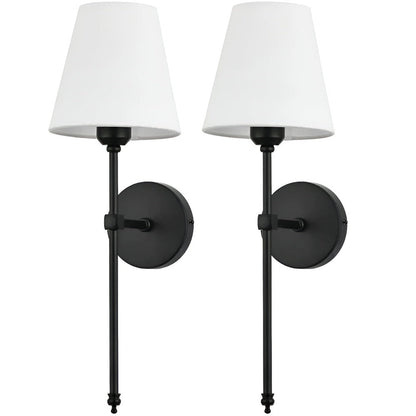 Wandlamp Set 2 Stuks Metaal Stoffen Kap 51cm Slaapkamer Hal Hotel Chique