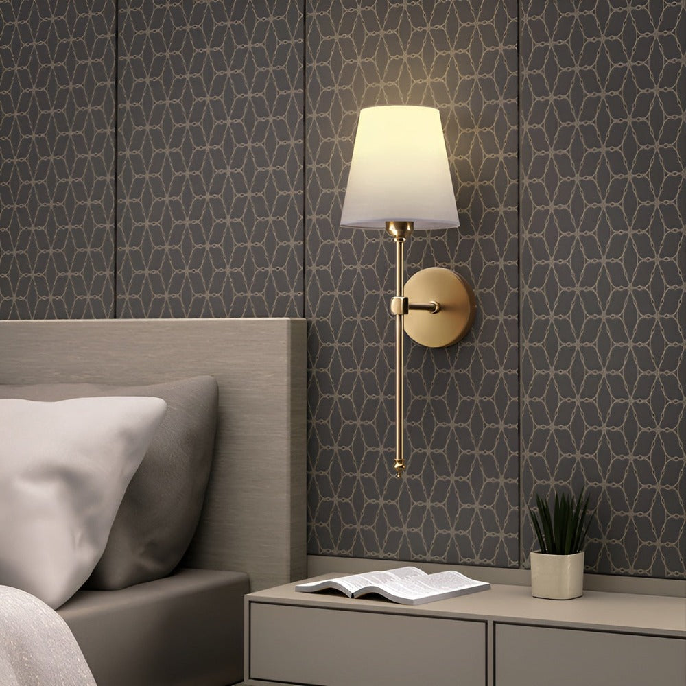 Wandlamp Set 2 Stuks Metaal Stoffen Kap 51cm Slaapkamer Hal Hotel Chique